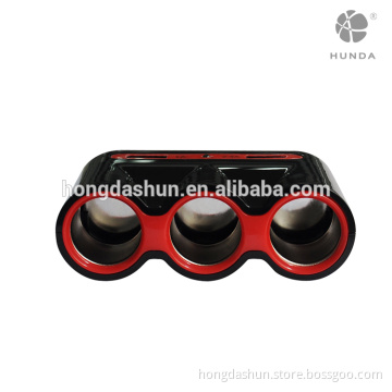 custom 12V 24V car cigarette lighter adapter with 3 socket and 2 usb